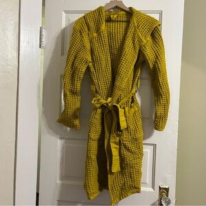 Onsen Vibrant Mustard Yellow Waffle Bath Robe (discontinued color)